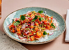 Image of Hähnchenbrust Aufschnitt mit Papaya Salsa
