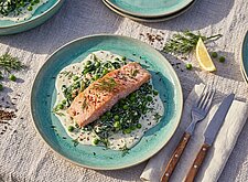 Image of Lachs Spinat Pfanne mit Quark