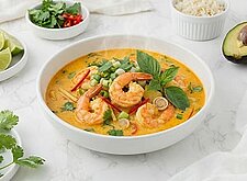 Image of Kokosnuss-Curry Suppe mit Garnelen
