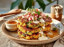 Image of Gemüsefrikadellen mit Radieschensalsa