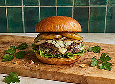 Image of Burger mit Gorgonzola und Birne