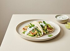 Image of Gurken Tacos mit Halloumi und Joghurt