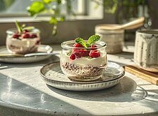 Image of Himbeer Rhabarber Dessert