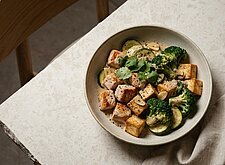 Image of Hühnerbrust Tofu Pfanne mit Broccoli