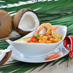 Kokosnuss-Curry Suppe mit Garnelen